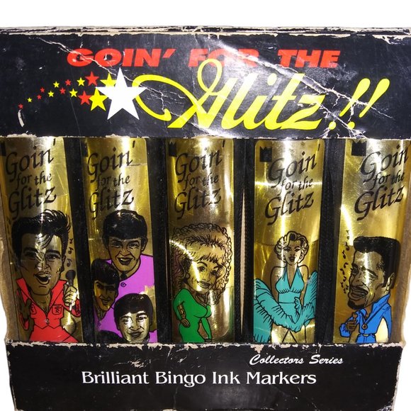 Goin For The Glitz Brilliant Bingo Ink Markers Collectors Set of 5 Vegas Stars - Picture 1 of 11
